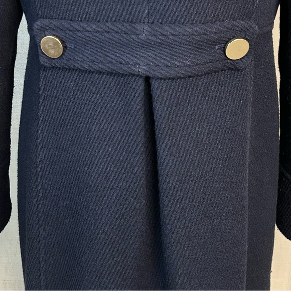 Loft Womens Pea Coat Size 10 Wool Blend Corduroy Pockets Classic Preppy Navy - Picture 4 of 11